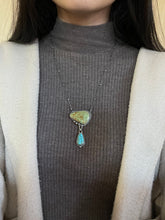 Load image into Gallery viewer, Green Nevada Turquoise and Blue bird Turquoise Necklace
