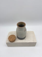 Load image into Gallery viewer, Cork Jar -White/blue Stoneware
