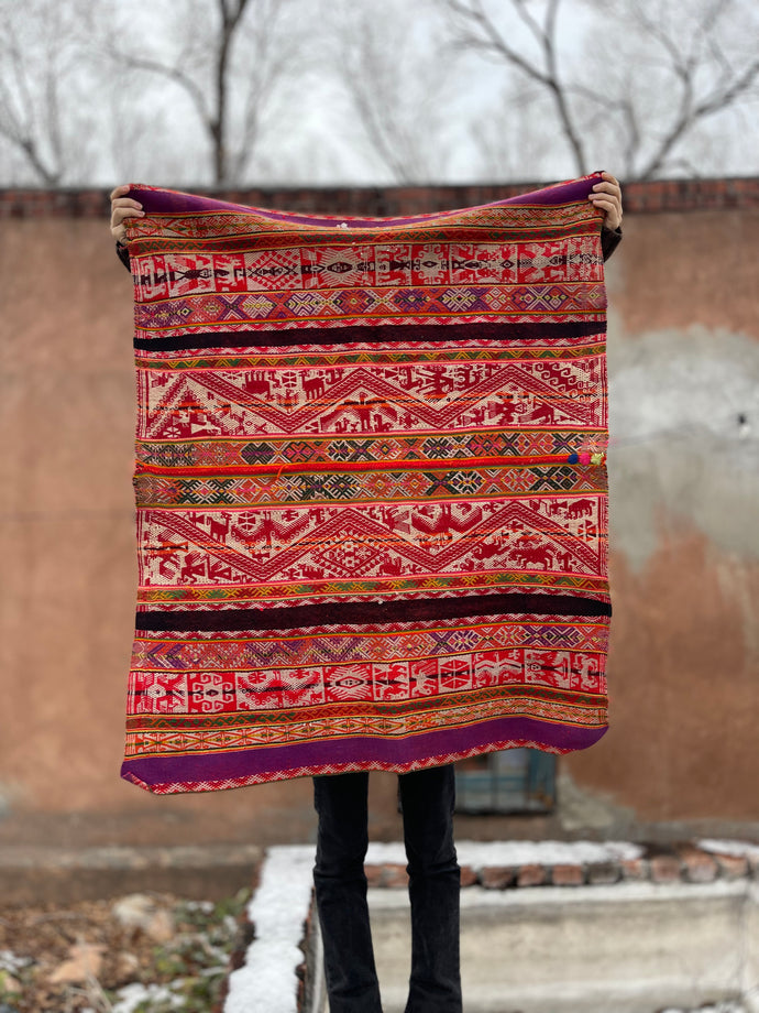 Animal symbols Aguayo Blanket ~ Andean textiles