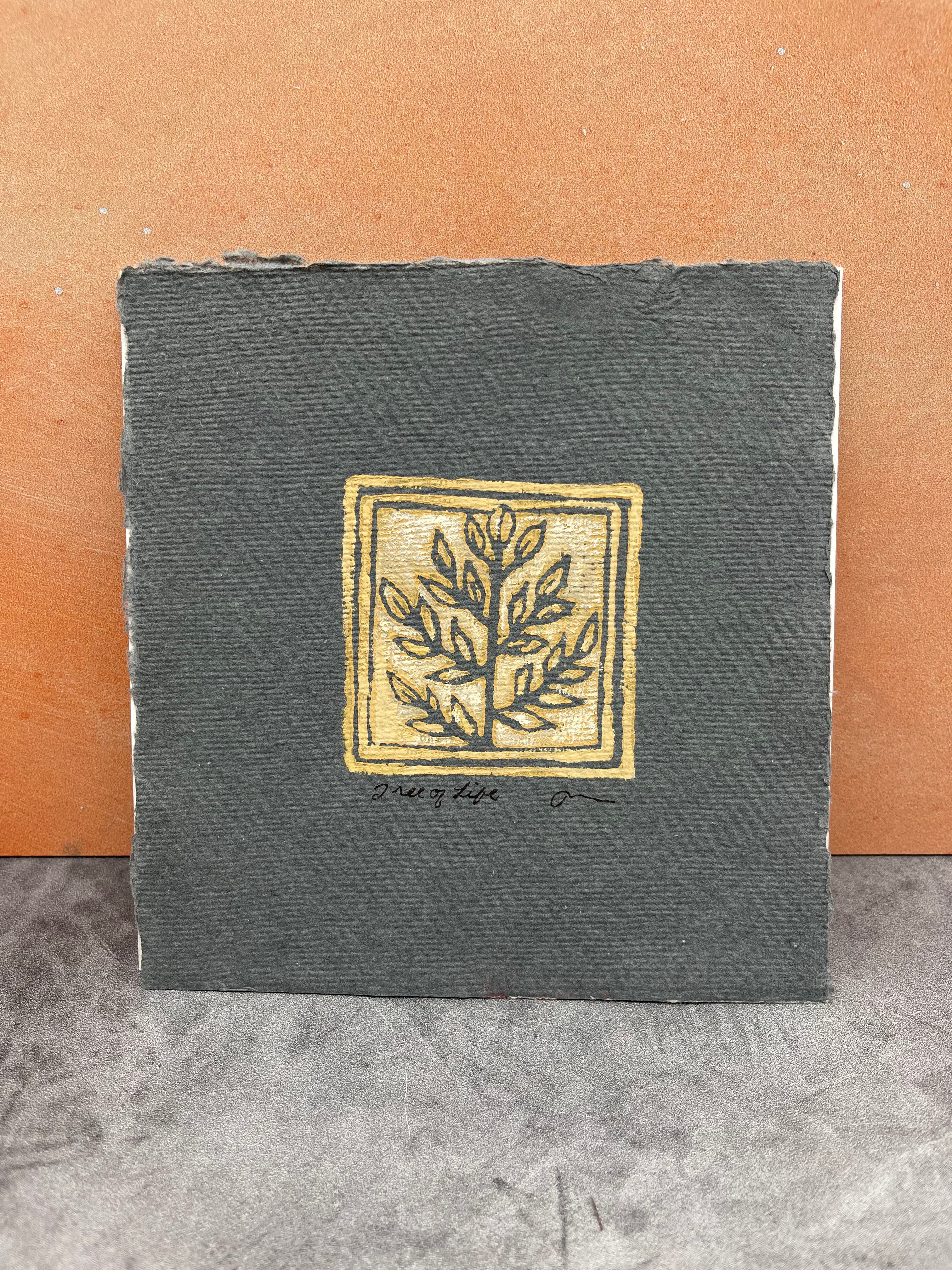 Tree of Life - Mini Block Print 6” by 6”