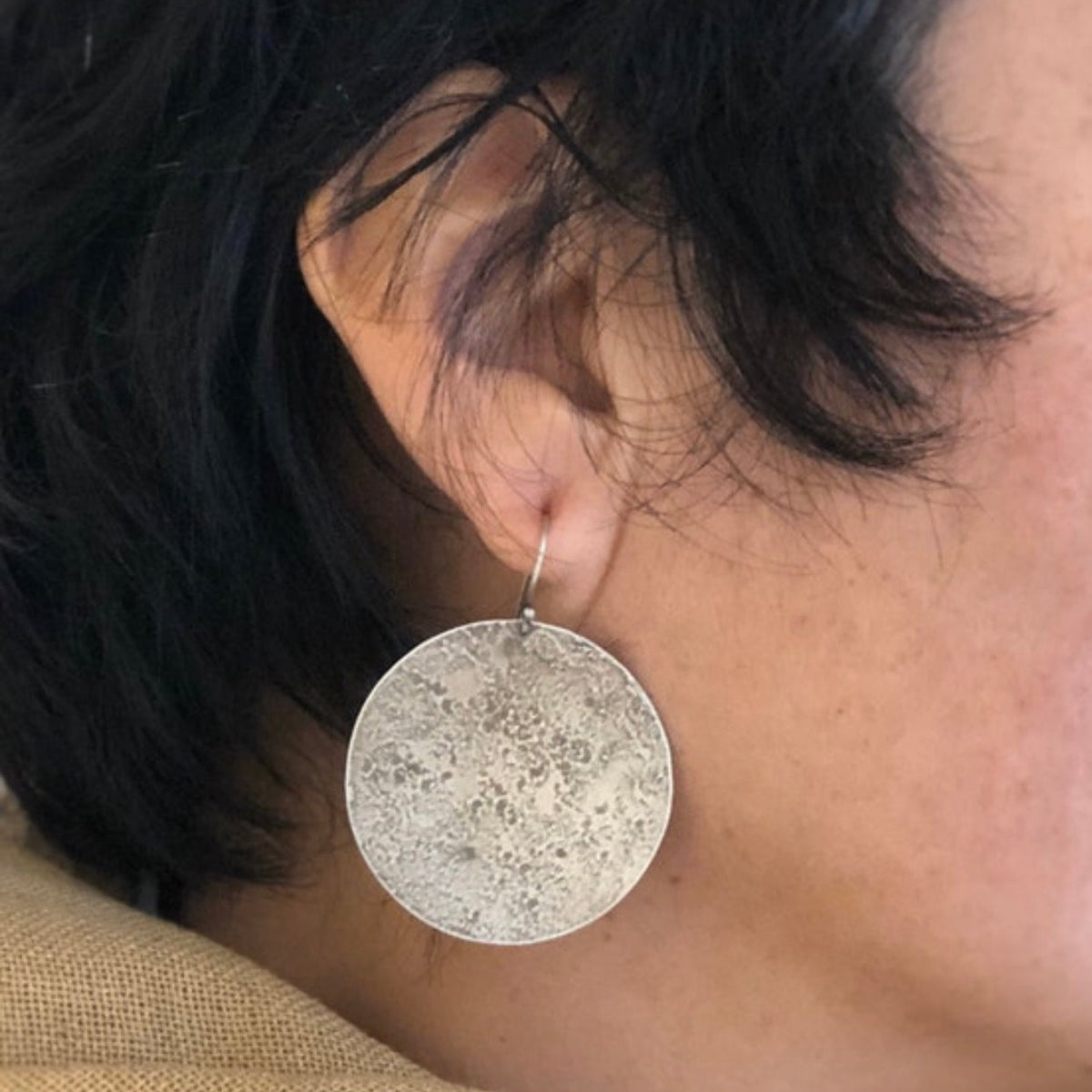 Full Moon sterling silver earrings - two Versions