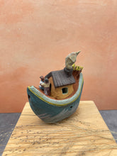 Load image into Gallery viewer, Whistle Boat ~ miniature Sculpture - dark blue
