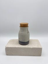 Load image into Gallery viewer, Cork Jar -White/blue Stoneware
