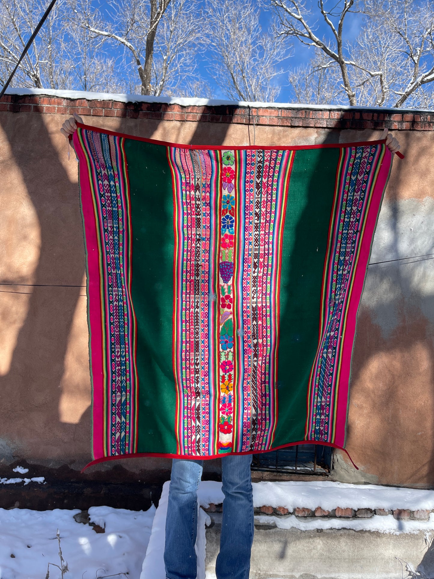 Antique Aguayo Blanket ~ Andean textiles