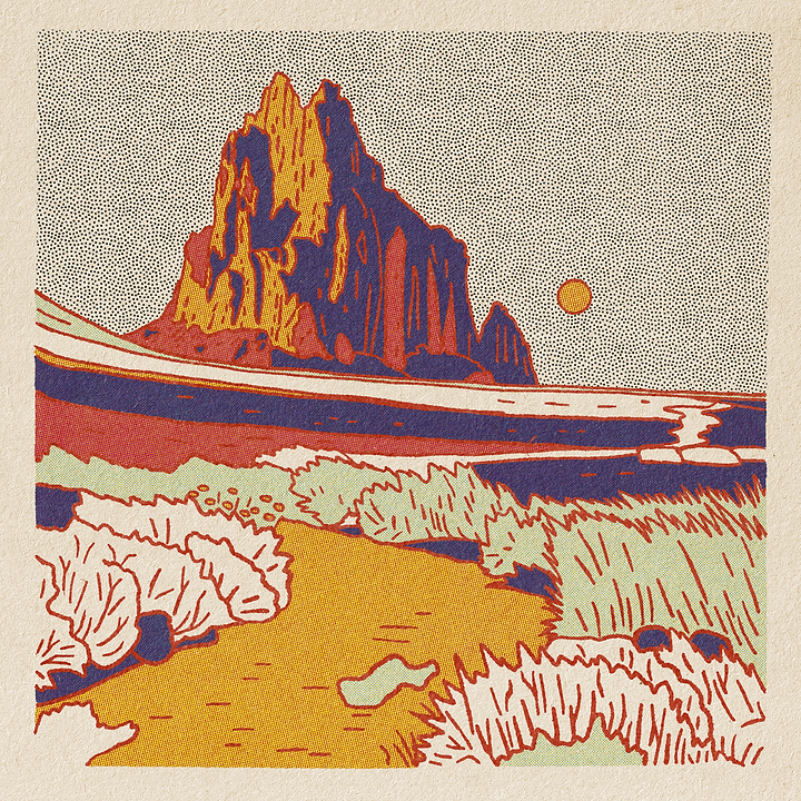 Desert Mountain #09 - Shiprock - 12 x 12 print