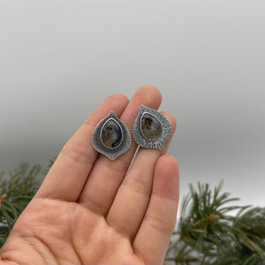 Montana Agate & Sterling Silver Stud Earrings