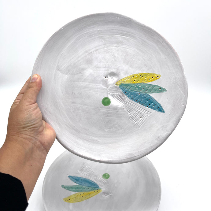 Salad Plates - Bird imprint colored wings