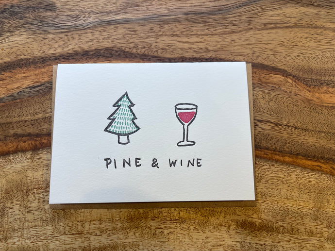 Pine & Wine greeting card