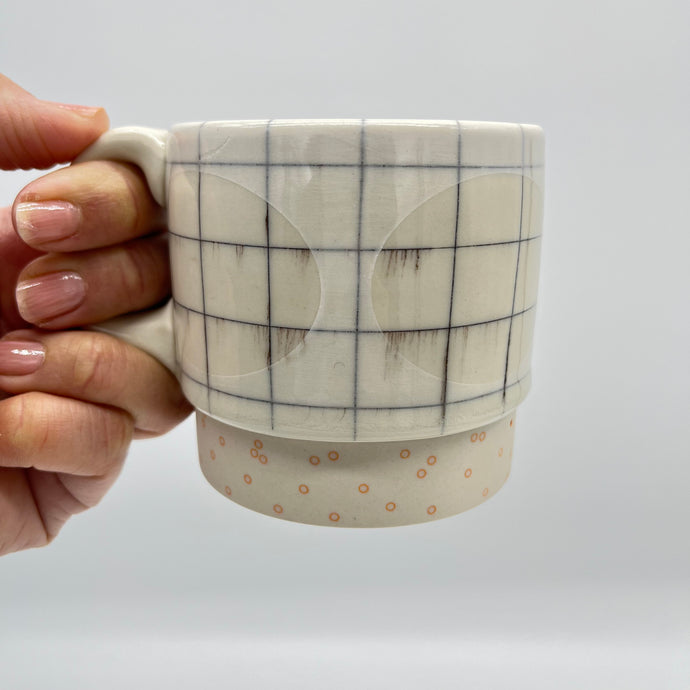 White and grey mug - Porcelain