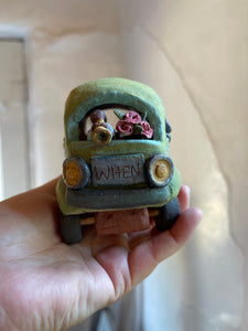 Green Car miniature sculpture