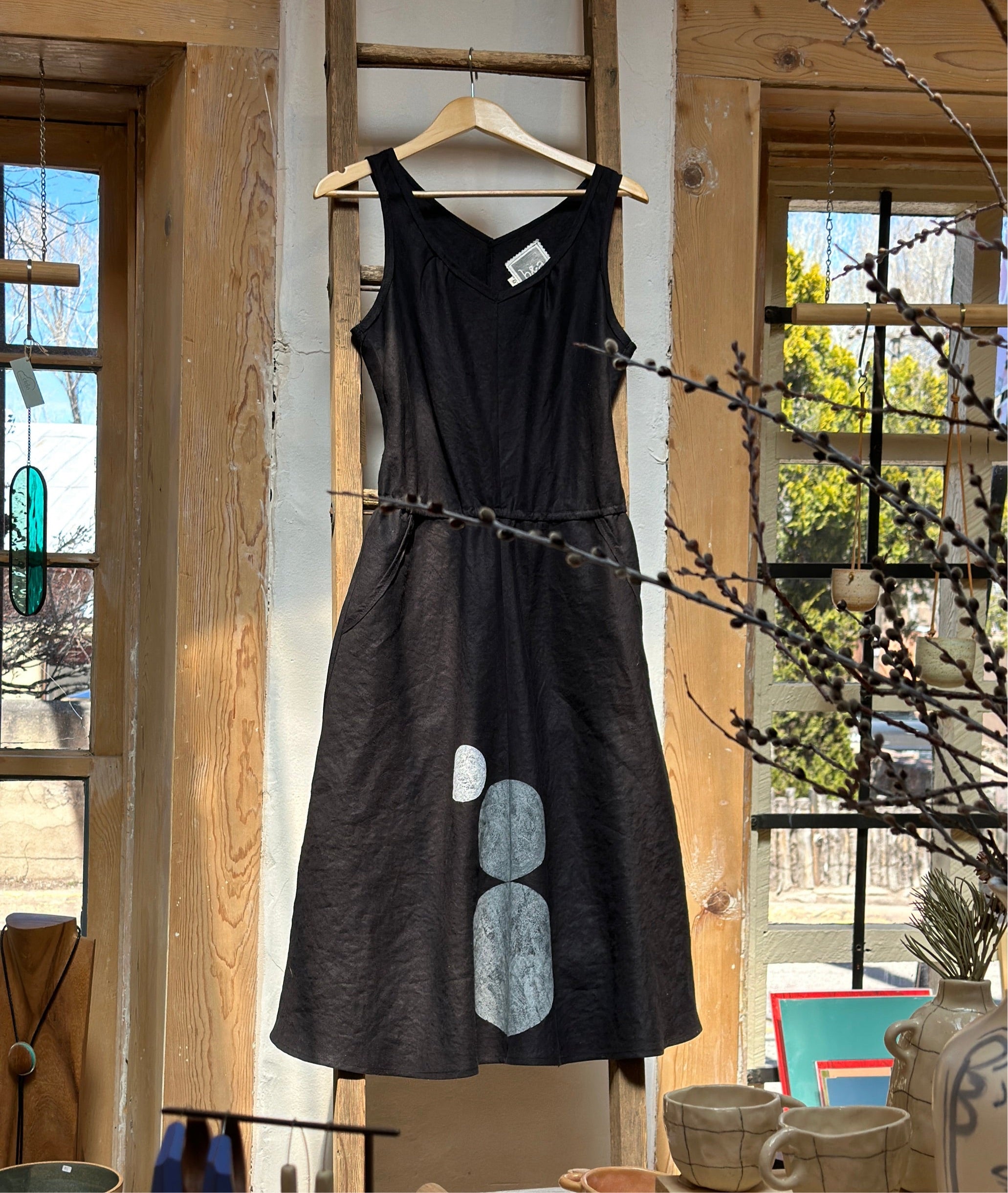 Black Fit and Flare Dress - Hemp & Lyocell