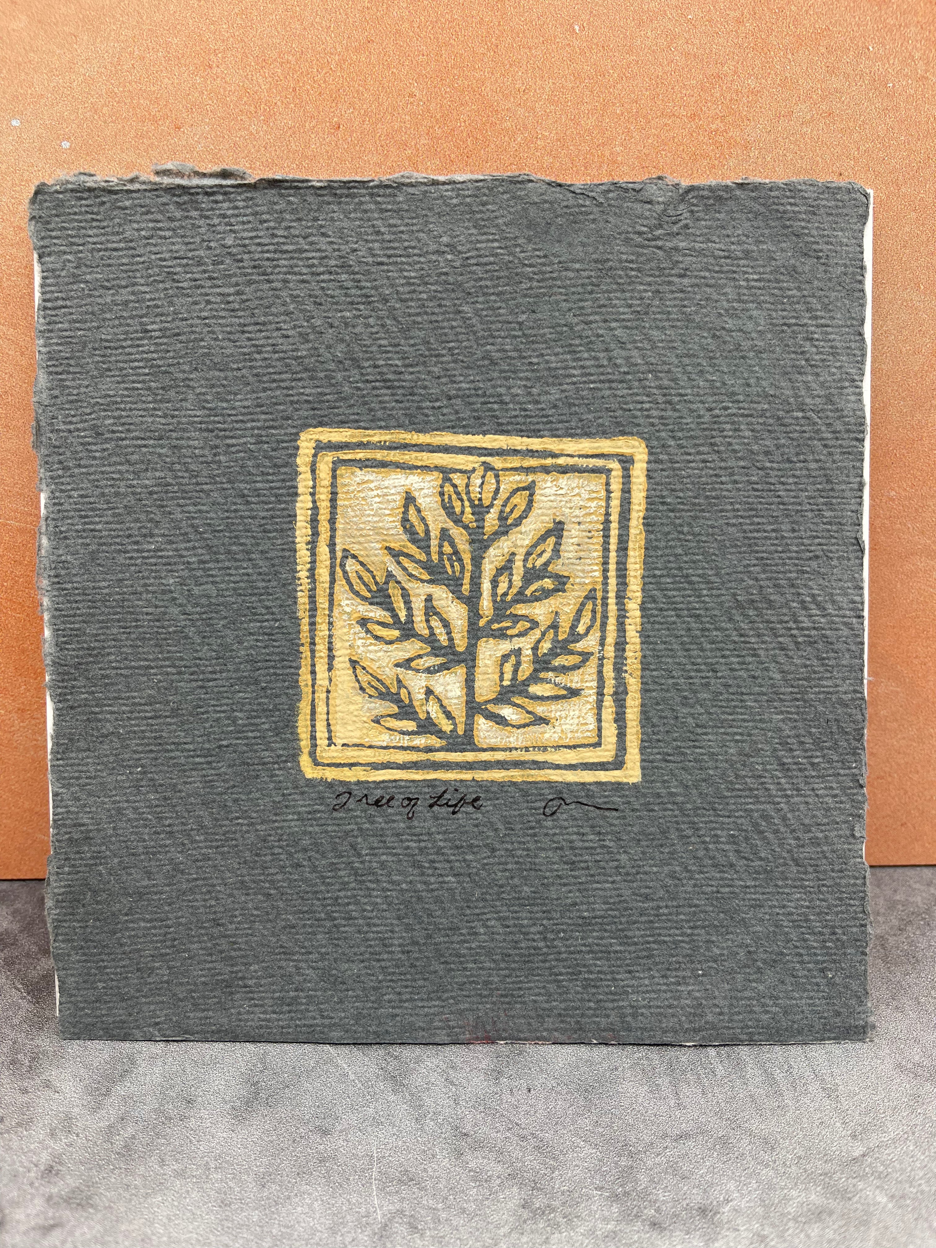 Tree of Life - Mini Block Print 6” by 6”