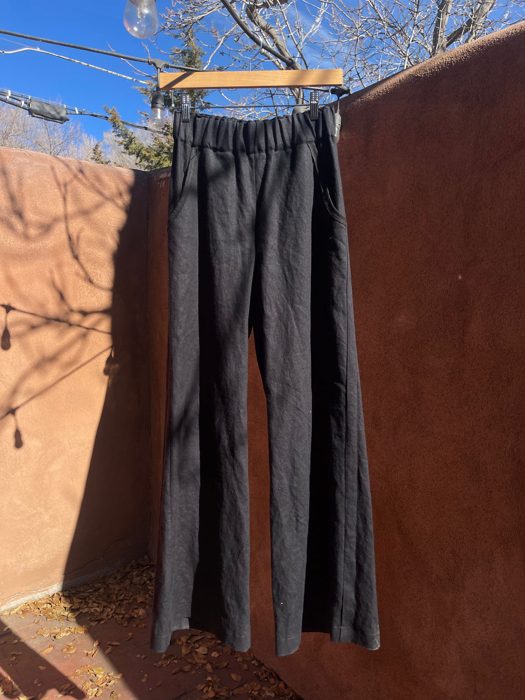 Black Long Yoga Pants - Hemp & Lyocell