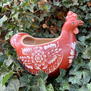 Hen bowl - eggs holder Red and Sand