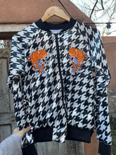 Load image into Gallery viewer, Black and White Jacket - Embroidered - orange tigers

