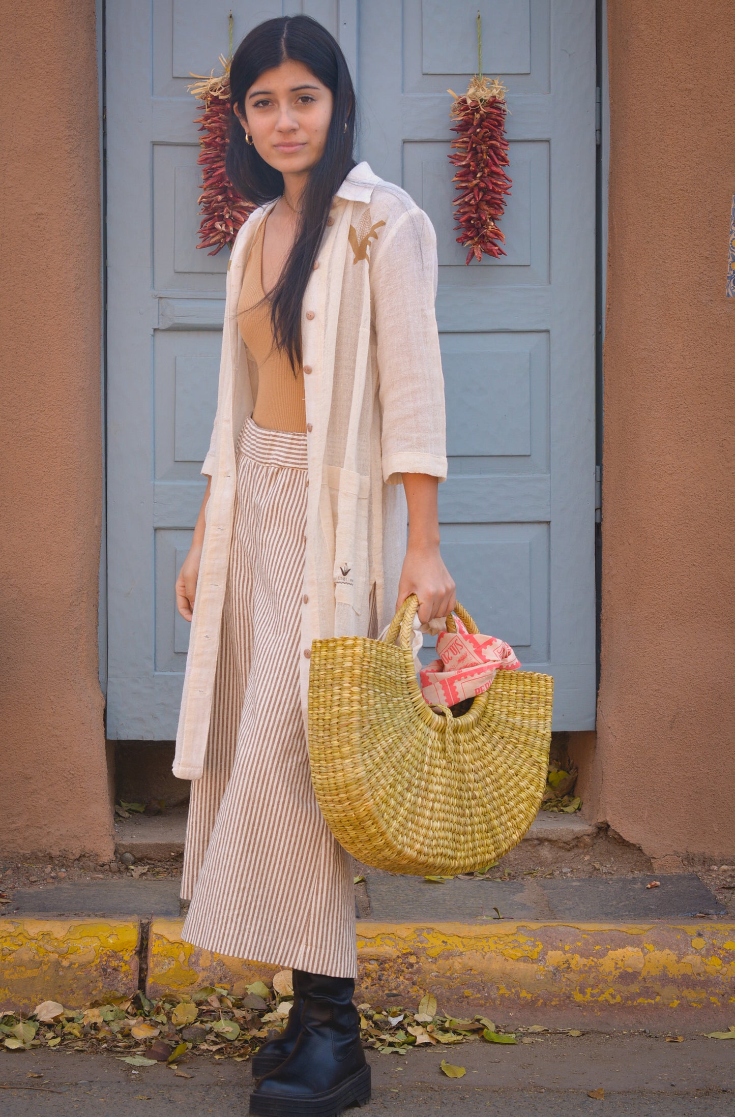 Culotte Pants ~ Hemp & Organic Cotton ~ Tan Stripe