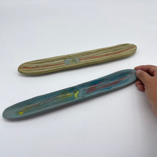 Load image into Gallery viewer, Skinny olive platters - sand and turquoise
