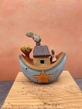 Load image into Gallery viewer, Whistle Boat ~ miniature Sculpture - light blue
