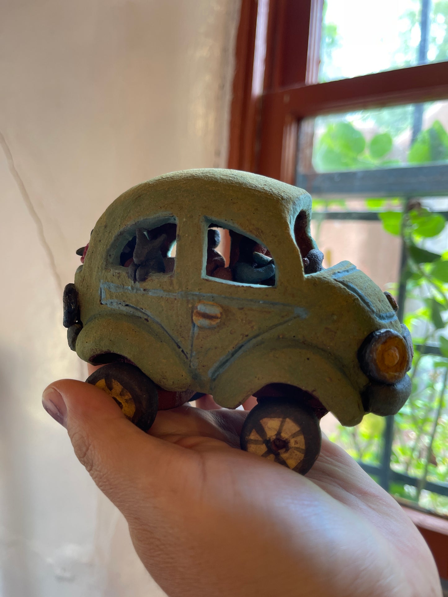 Green Car miniature sculpture