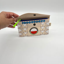 Load image into Gallery viewer, Ami Wallet - Handpainted in blue tones
