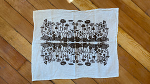 Mushroom Print Floursack Cloth Napkins - Set of 4