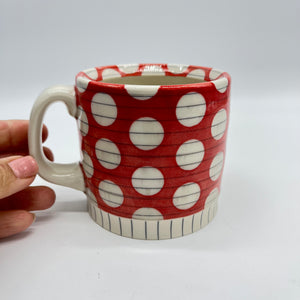 Red and White mug - Porcelain