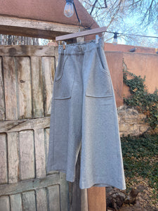 High Waisted Long Culotte Pants ~  Hemp & Organic Cotton ~ sage natural