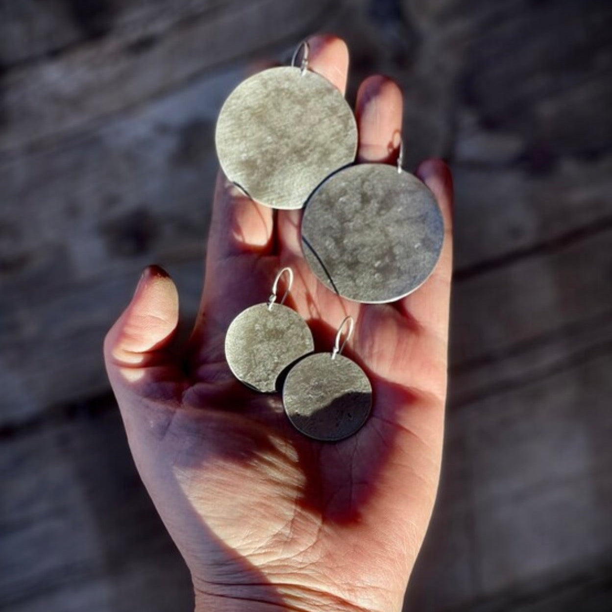 Full Moon sterling silver earrings - two Versions