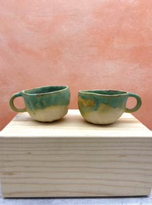 Pinched Mugs ~ Porcelain ~ Green