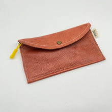 Load image into Gallery viewer, Ami Wallet - brown Leather with purple zipper
