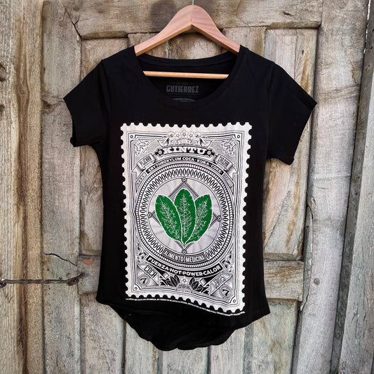 Sacred Leaf Shirt ~ Coca Kintu ~ Women’s rounded hem