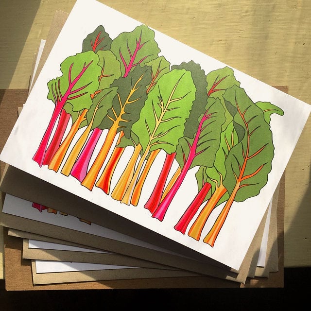 Chard Greeting Cards - Set of 5